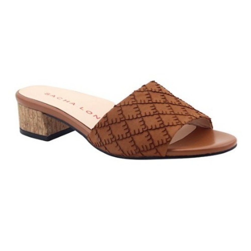 Sacha London 10 Cognac Rona Textured Sandal - Picture 1 of 1